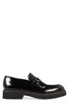 Ferragamo Horsebit Chunky Sole Leather Loafers In Black