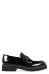 Ferragamo Horsebit Chunky Sole Leather Loafers In Black