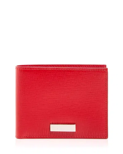 Pre-owned Ferragamo Salvatore  Flame Red Revival Leather Bifold Wallet$450new