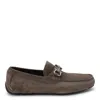 Ferragamo Buckle Detail Suede Loafers With Rubber Sole