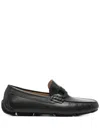 Ferragamo Black Loafers With Ganicini Plaque On The Front In Black