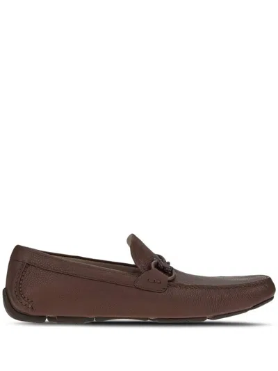 Ferragamo Gancini-ornament Driver Loafers In Multicolor