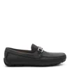 Ferragamo Brown Gancini Ornament Loafers In Black
