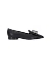 Ferragamo Zaneta Double-bow Moccasins In Black