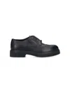Ferragamo Logo Derby Shoes In Brown Leather Brogue In Black
