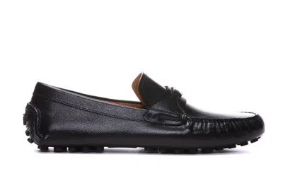 Ferragamo Round-headed Loafers In Black