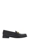 Ferragamo Leather Loafer With Iconic Gancini Detail In Black