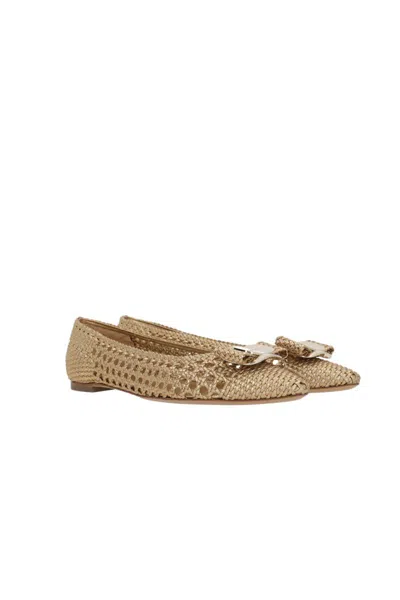 Ferragamo Salvatore  Flat Shoes In Gold