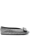 Ferragamo Black Ballet Flats Women In Multi