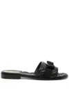 Ferragamo Love Cq Quilted Leather Flat Sandals In Multi