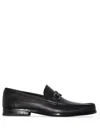 Ferragamo Grandioso Black Loafers With Gancini Detail In Patent Leather Man In Multicolor