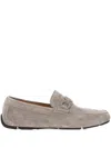 Ferragamo Byte Suede Driving Loafer In Taormina Stone