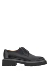 Ferragamo Lace-up Leather Derby Shoes In Black