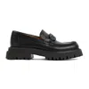 Ferragamo Chunky Sole Loafers With Metal Buckle Detail In Black