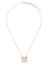 Ferragamo Crystal Embellished Four Gancini Pendant Necklace