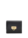 Ferragamo Gancini Clasp Wanda French Folding Wallet In Black