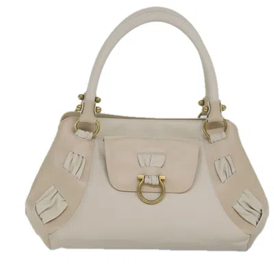 Pre-owned Ferragamo Salvatore  Gancini Beige Leather Shoulder Bag ()