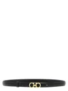Ferragamo Logo Buckle Belt In Black