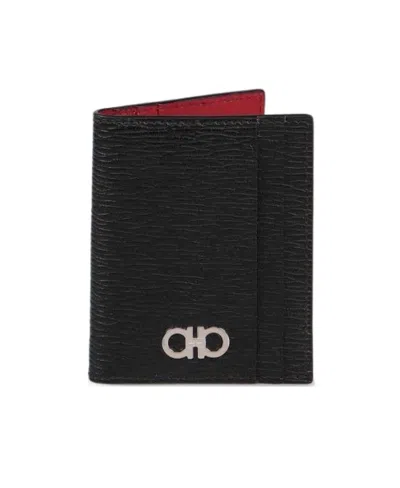Ferragamo Salvatore  Gancini Bi-fold Cardholder In Black