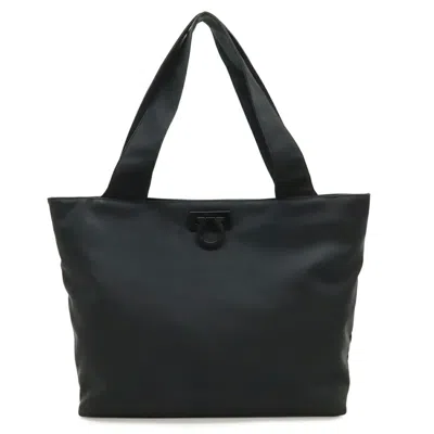 Pre-owned Ferragamo Salvatore  Gancini Black Nylon Shoulder Bag Tote Bag ()