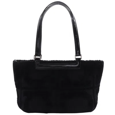 Pre-owned Ferragamo Salvatore  Gancini Black Wool Tote Bag ()