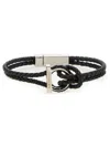 Ferragamo Gancini Braided Leather Bracelet