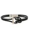 Ferragamo Gancini Braided Leather Bracelet