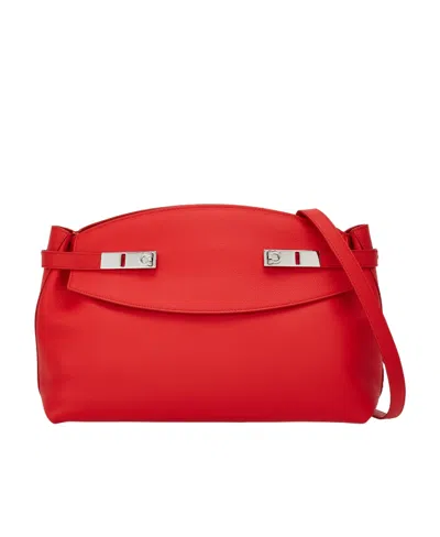 Ferragamo Salvatore  Gancini-buckle Hug Pouch In Red