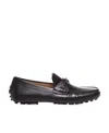 Ferragamo Leather Loafers With Round Toe And Sole In Black