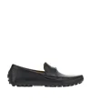 Ferragamo Gancini-buckle Leather Loafers In Black