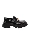 Ferragamo Carrion Sole Ingrid Leather Loafers In Black