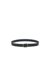 Ferragamo Salvatore  Gancini Buckled Reversible Belt In Black