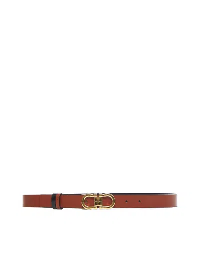 Ferragamo Salvatore  Gancini Buckled Reversible Belt In Multi