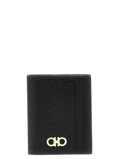 Ferragamo Gancini Card Holder In Black