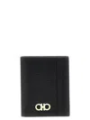 Ferragamo Folded Card Holder Gold Hardware In Black