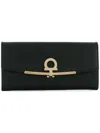 Ferragamo Gancino Clip With Textured Finish In Black