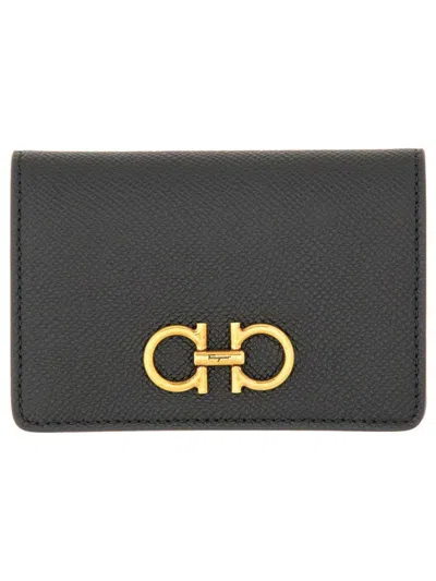 Ferragamo Gancini Credit Card Holder In Black