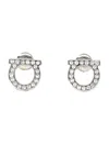 Ferragamo Gancini Crystals Large Earrings In Not Applicable