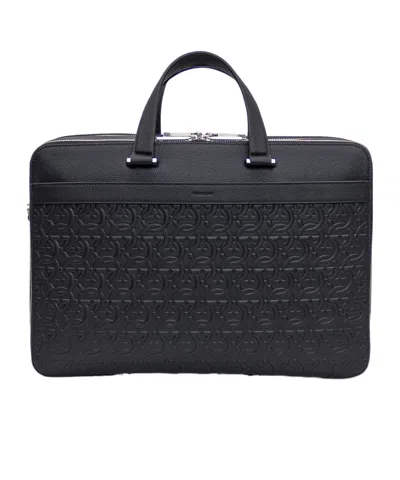 FERRAGAMO SALVATORE FERRAGAMO GANCINI EMBOSSED BRIEFCASE