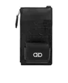 Ferragamo Salvatore  Gancini Embossed Smartphone Crossbody Bag In Black
