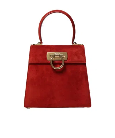 Ferragamo Salvatore  Gancini Flip-lock Fastened Tote Bag In Red