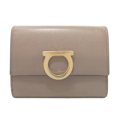 Pre-owned Ferragamo Salvatore  Gancini Grayish Leather Wallet (bi-fold) ()