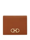 Ferragamo Compact Wallet Gold-tone Hardware In Brown