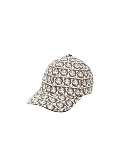 Ferragamo Salvatore  Gancini Jacquard Baseball Cap In Black