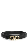 Ferragamo Gancini' Fixed Belt - Black In Black