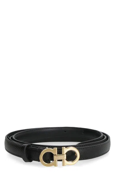 FERRAGAMO SALVATORE FERRAGAMO GANCINI LEATHER BELT