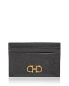 Ferragamo Salvatore Gancini Credit Card Holder In Nero/gold