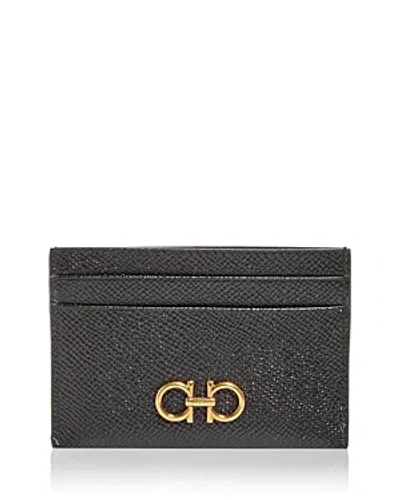 FERRAGAMO SALVATORE FERRAGAMO GANCINI LEATHER CARD CASE