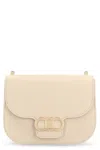 Ferragamo Geometric Lines Leather Shoulder Bag In Beige
