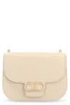 Ferragamo Geometric Lines Leather Shoulder Bag In Beige